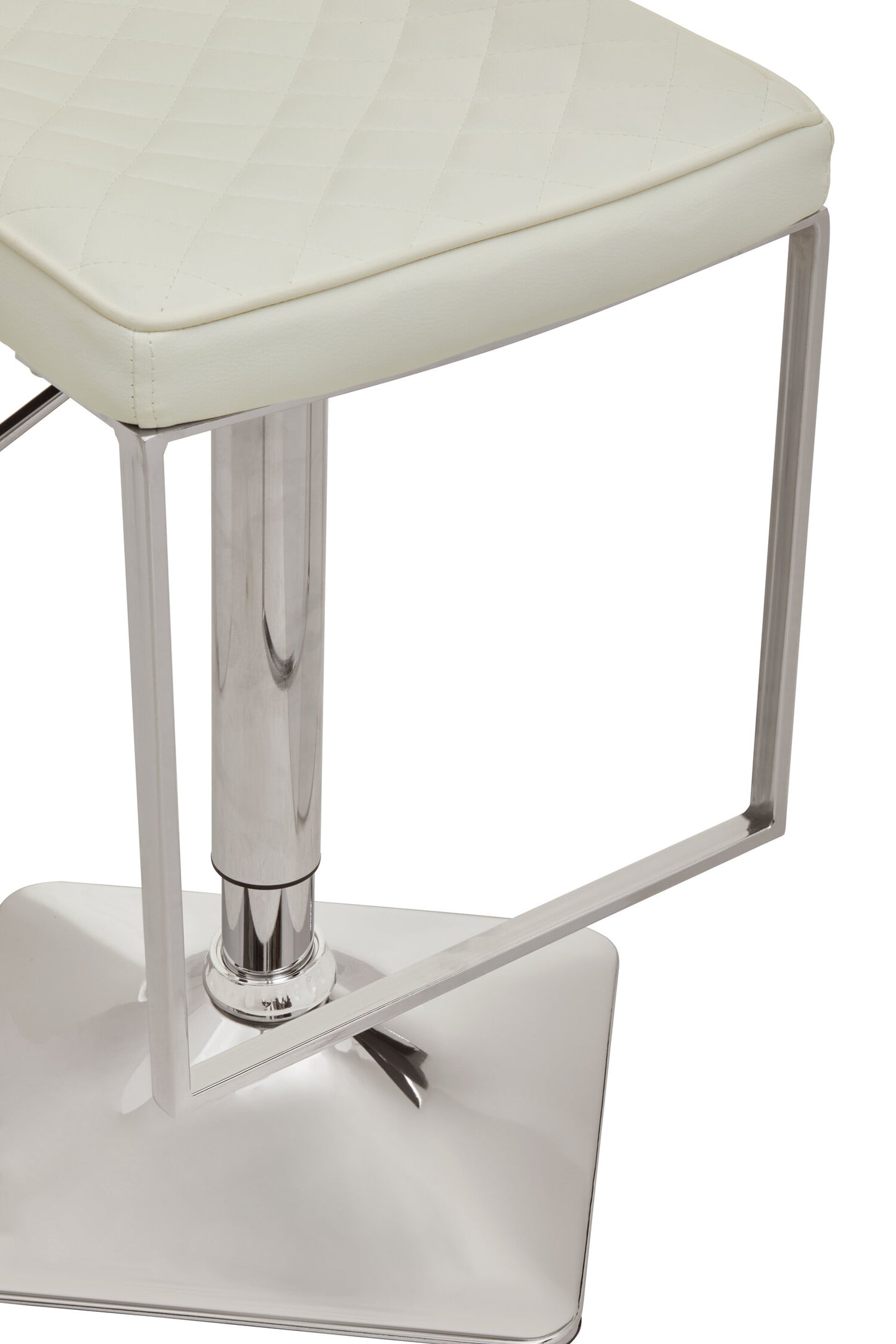 Grosvenor White And Chrome Bar Stool With Square Base
