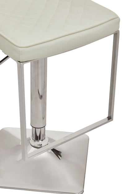 Grosvenor White And Chrome Bar Stool With Square Base
