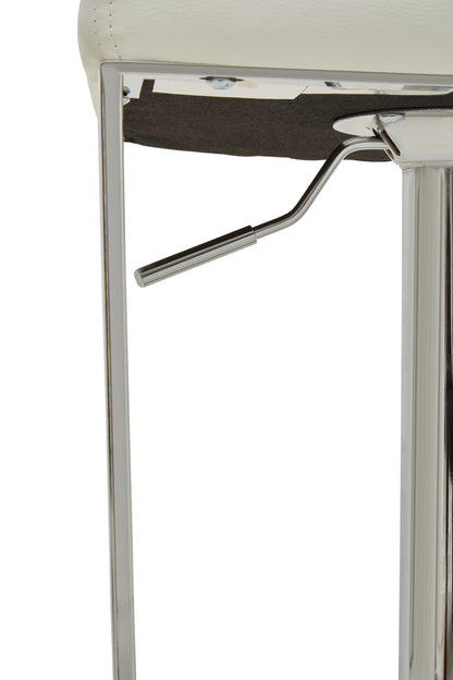 Grosvenor White And Chrome Bar Stool With Square Base
