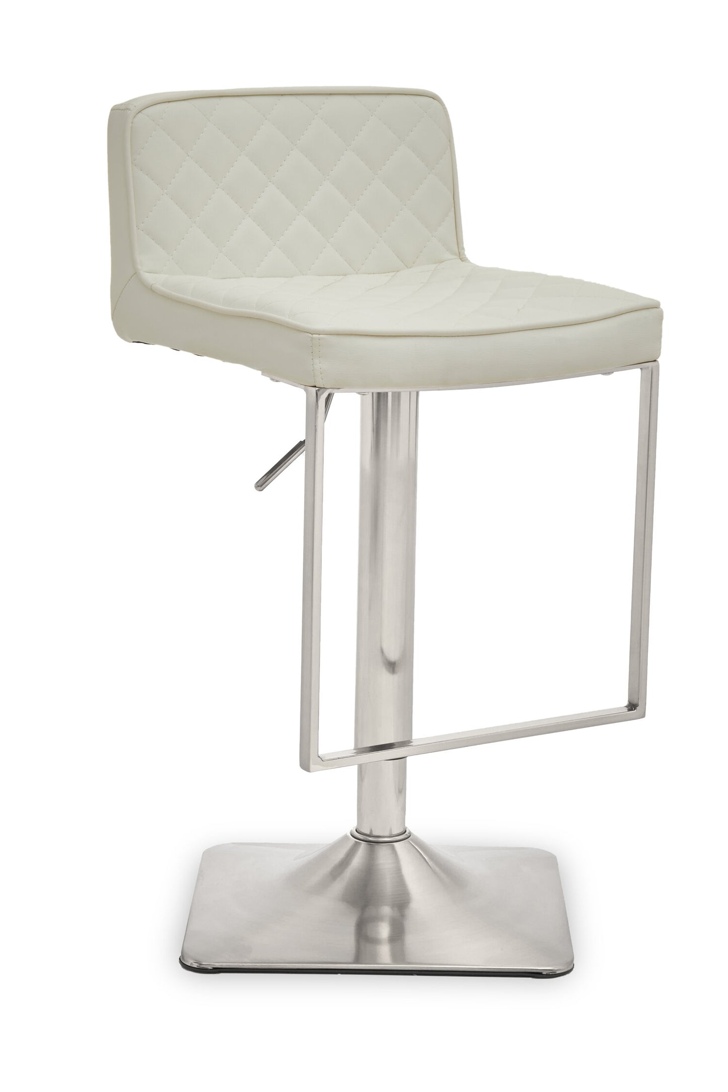 Grosvenor White And Chrome Bar Stool With Square Base