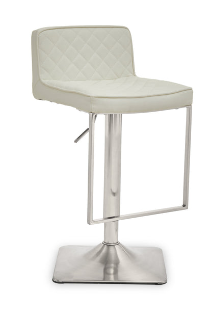 Grosvenor White And Chrome Bar Stool With Square Base