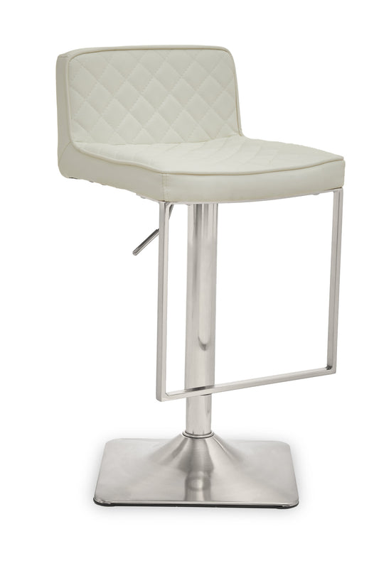 Grosvenor White And Chrome Bar Stool With Square Base