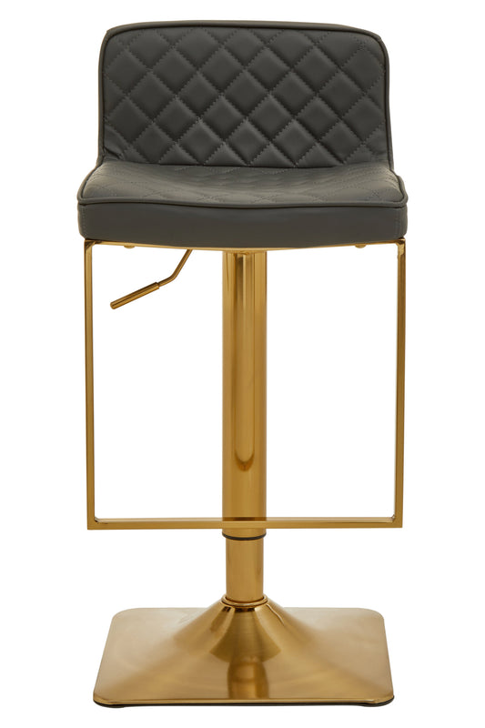 Grosvenor Dark Grey And Gold Square Base Bar Stool