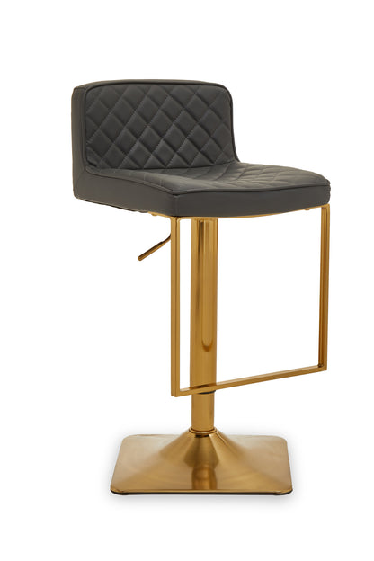 Grosvenor Dark Grey And Gold Square Base Bar Stool