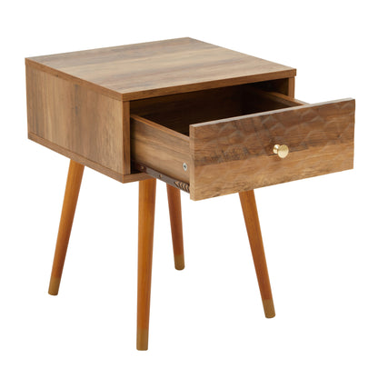 Oscar Wood Veneer 1 Drawer Side Table