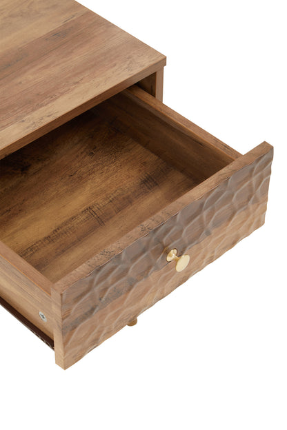 Oscar Wood Veneer 1 Drawer Side Table
