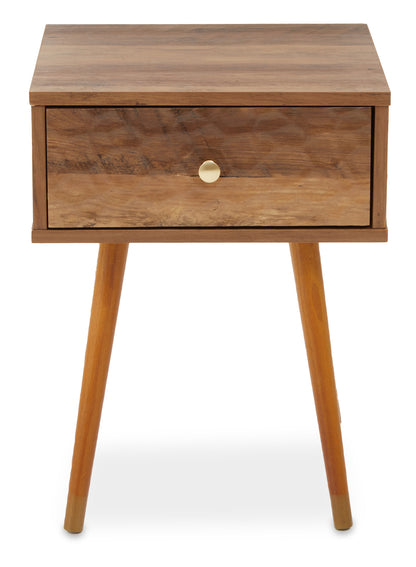 Oscar Wood Veneer 1 Drawer Side Table