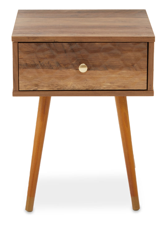 Oscar Wood Veneer 1 Drawer Side Table