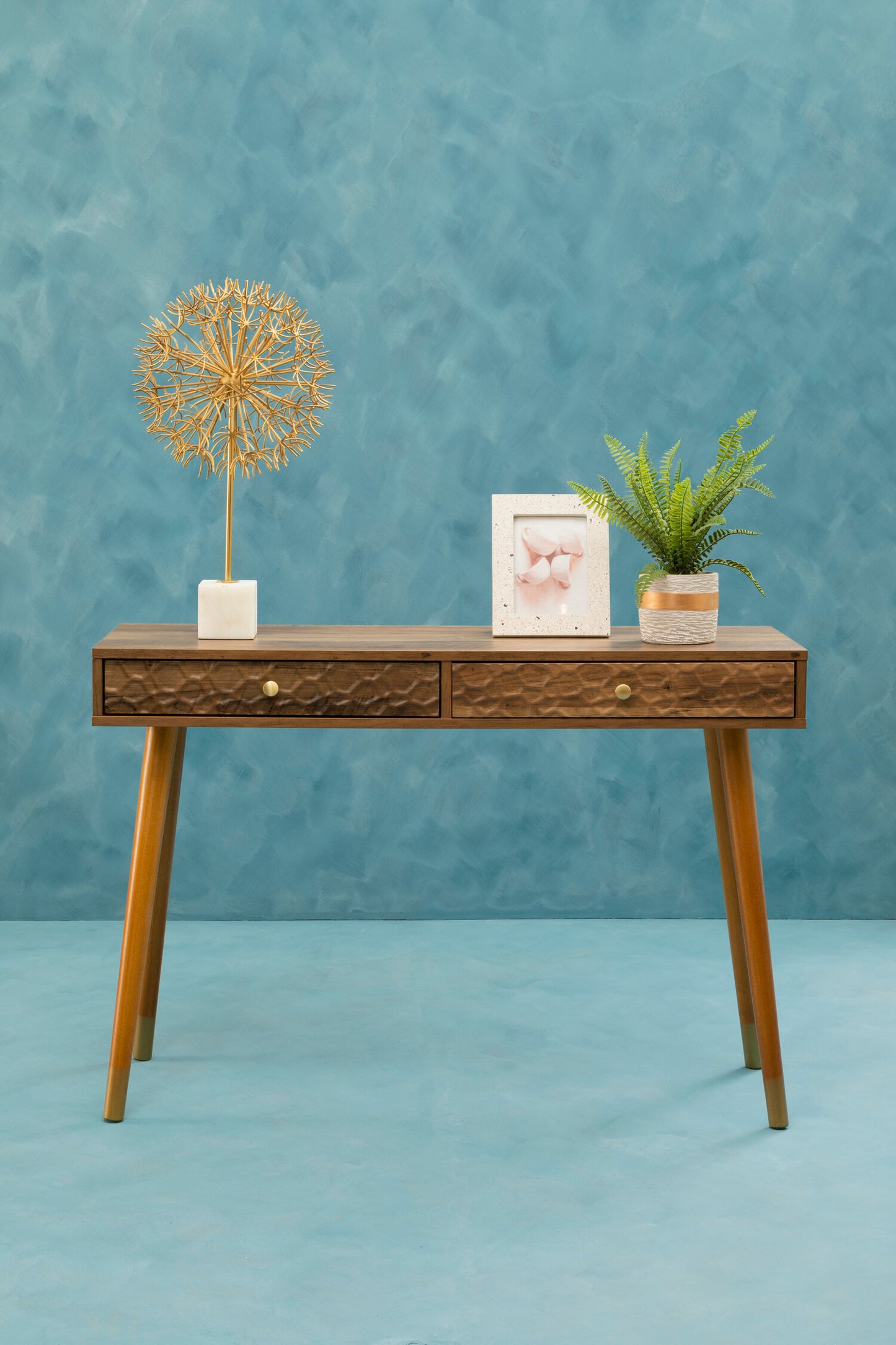 Oscar Wood Veneer Console Table with 2 Drawers