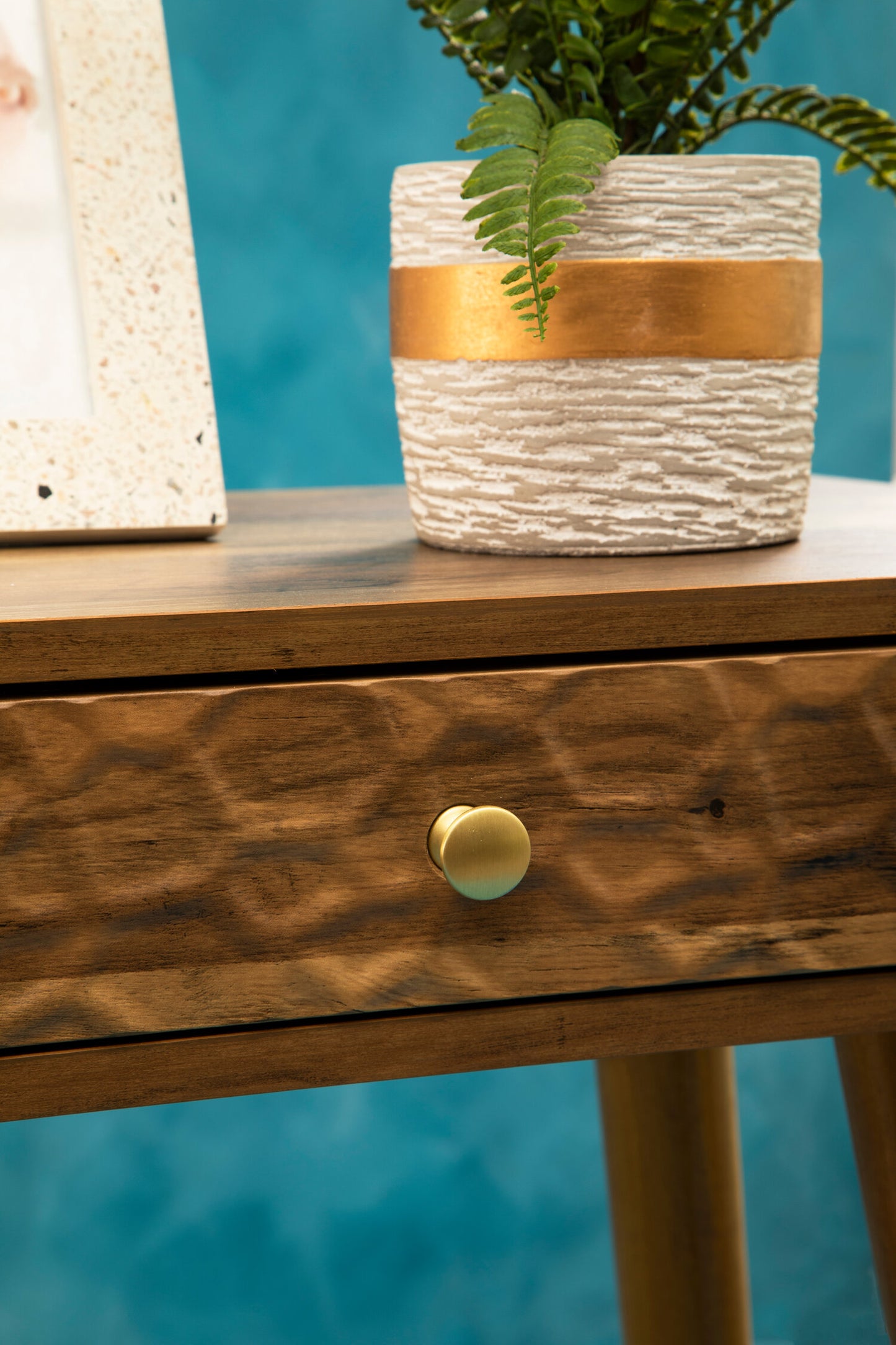 Oscar Wood Veneer Console Table with 2 Drawers