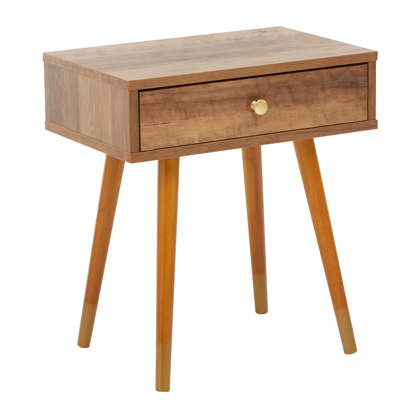 Oscar Wood Veneer Bedside Table with 1 Drawer