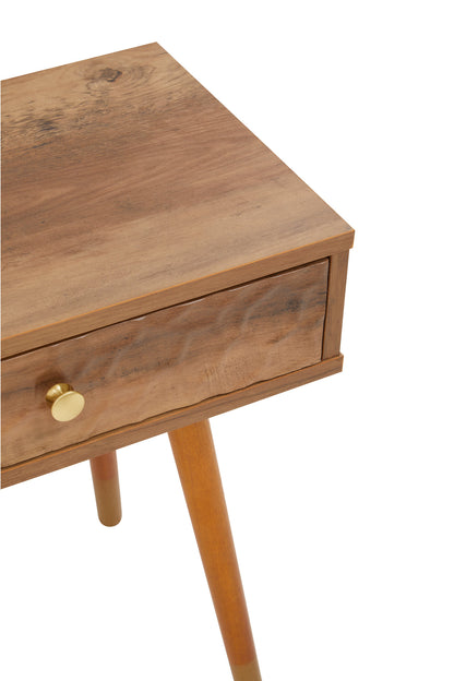 Oscar Wood Veneer Bedside Table with 1 Drawer