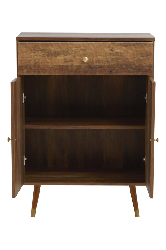 Oscar Wood Veneer 2 Door and 1 Drawer Cabinet