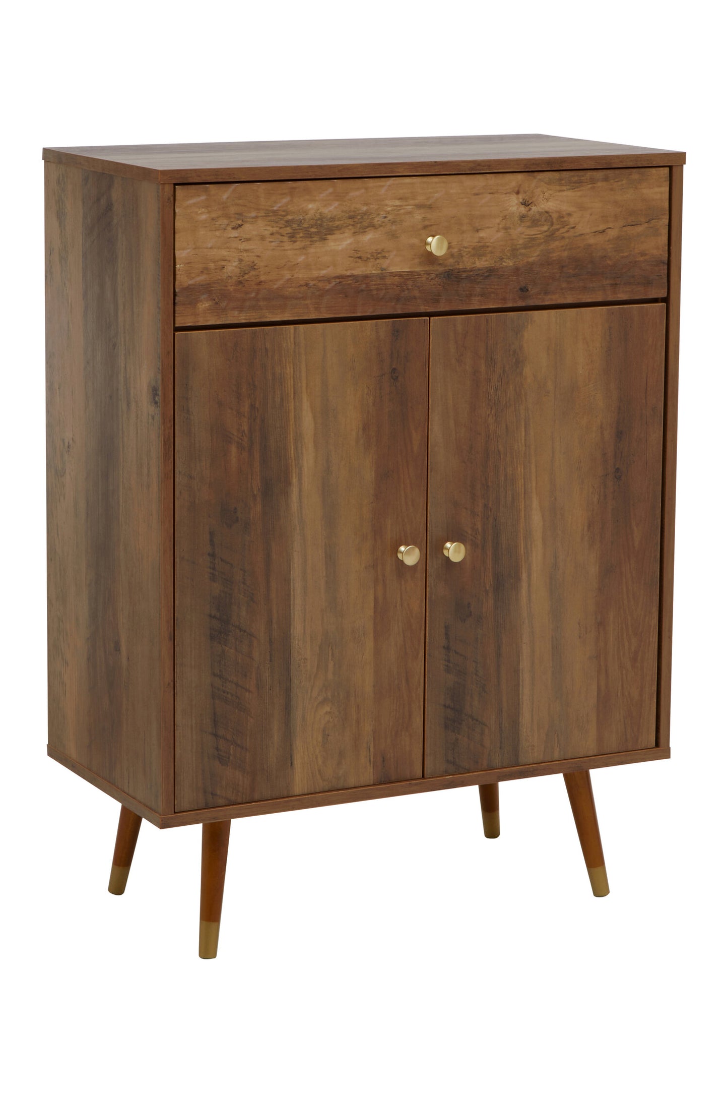 Oscar Wood Veneer 2 Door and 1 Drawer Cabinet