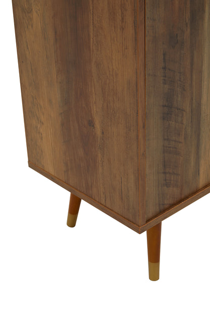Oscar Wood Veneer 2 Door and 1 Drawer Cabinet
