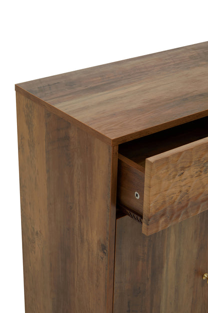 Oscar Wood Veneer 2 Door and 1 Drawer Cabinet