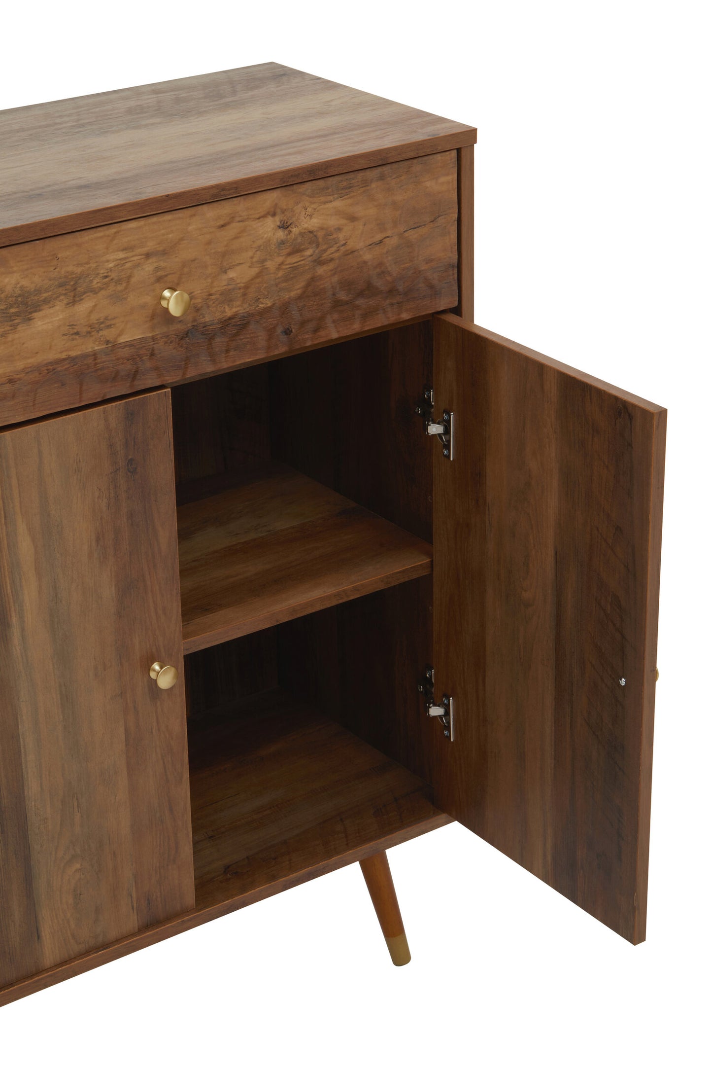 Oscar Wood Veneer 2 Door and 1 Drawer Cabinet