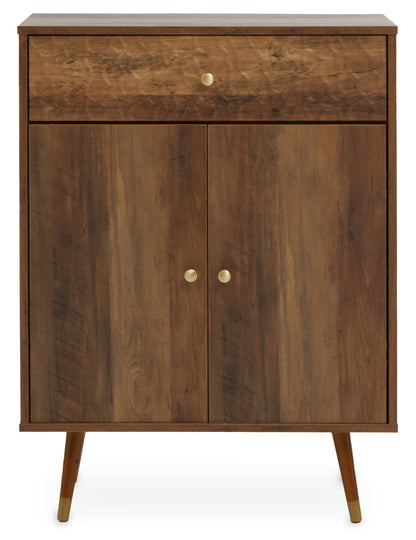 Oscar Wood Veneer 2 Door and 1 Drawer Cabinet