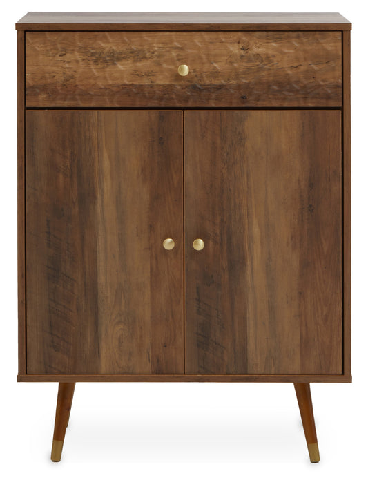 Oscar Wood Veneer 2 Door and 1 Drawer Cabinet