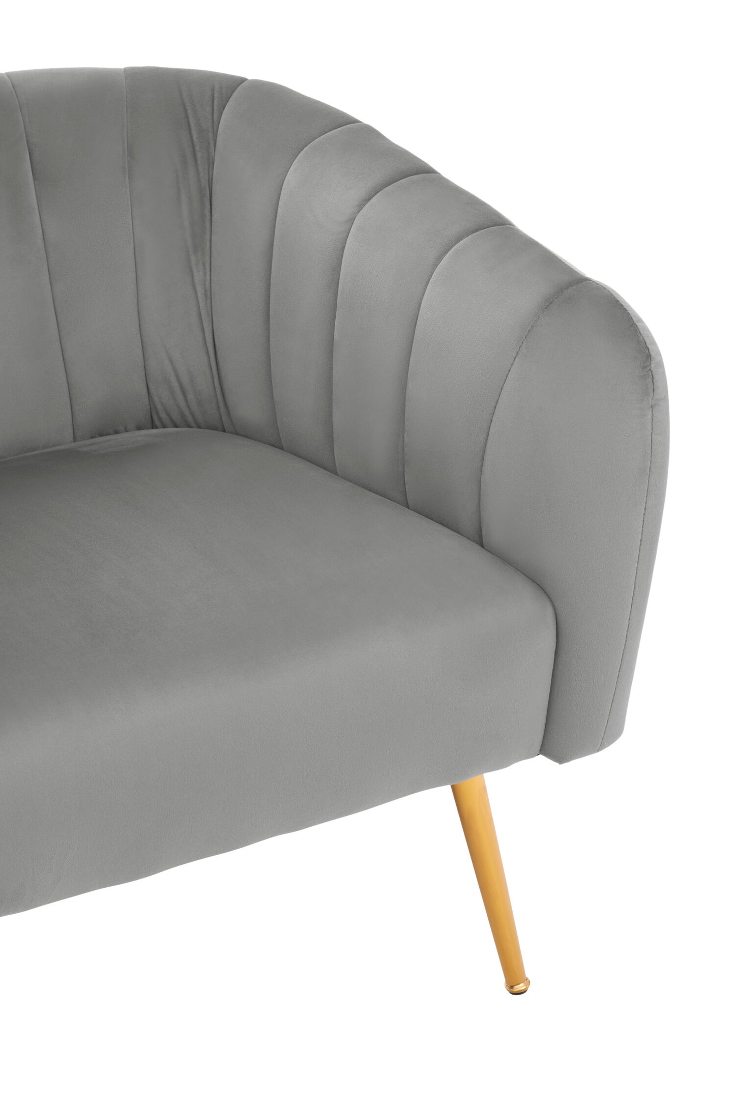 Mia Grey Velvet Luxe Channel Tufted Accent Chair