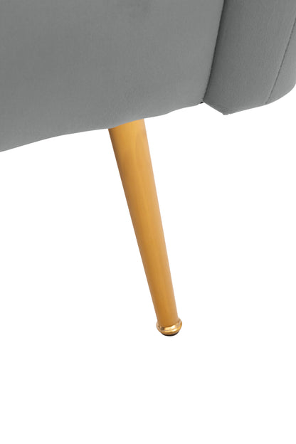Mia Grey Velvet Luxe Channel Tufted Accent Chair