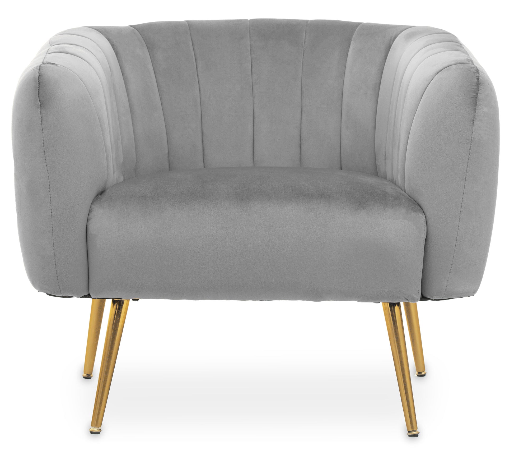 Mia Grey Velvet Luxe Channel Tufted Accent Chair | Bali & Blue