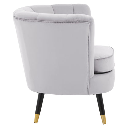 Marylin Luxe Grey Velvet Shell Armchair