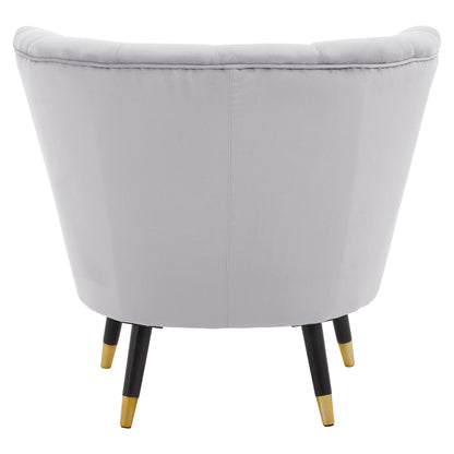 Marylin Luxe Grey Velvet Shell Accent Chair Armchair | Bali & Blue