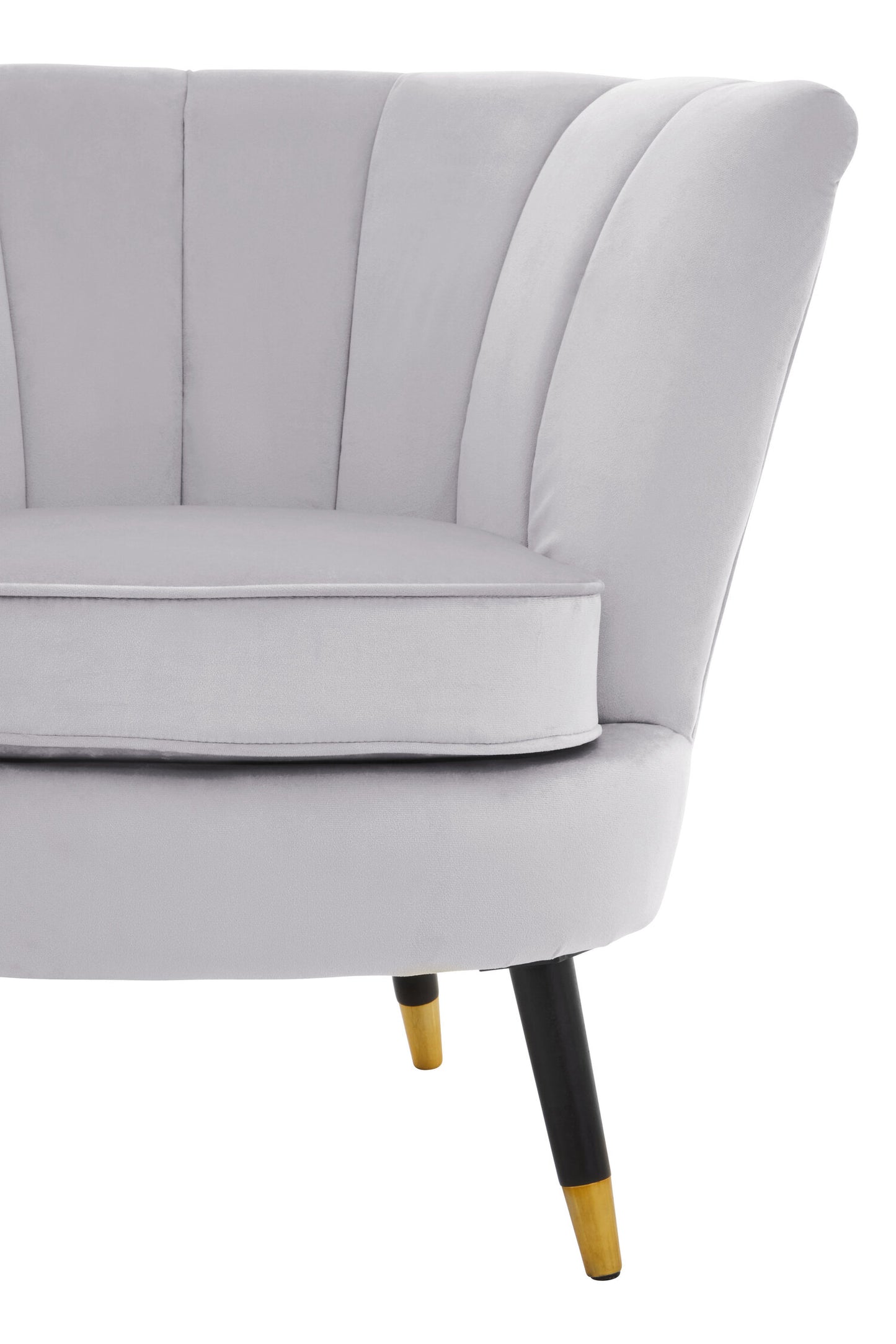 Marylin Luxe Grey Velvet Shell Armchair