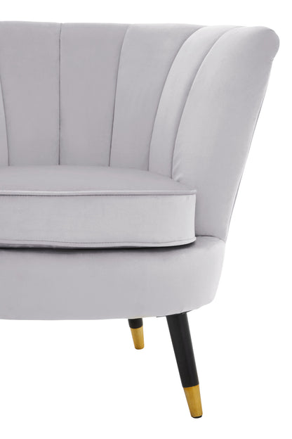 Marylin Luxe Grey Velvet Shell Armchair