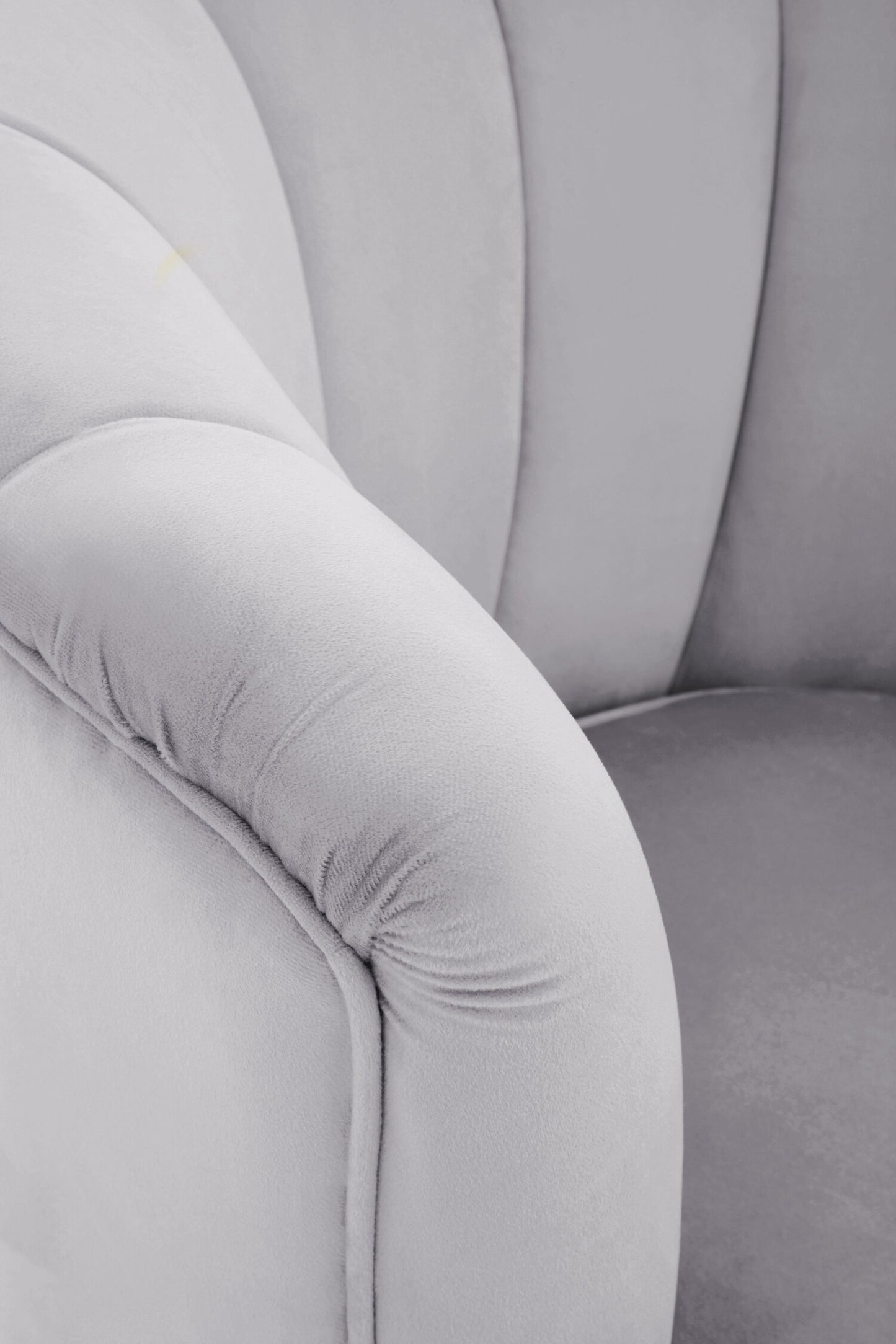 Marylin Luxe Grey Velvet Shell Armchair