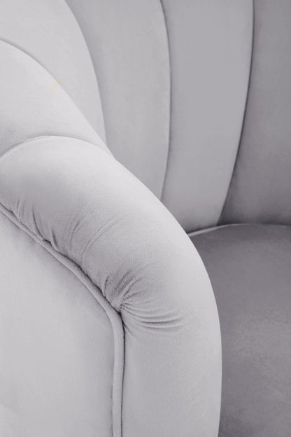 Marylin Luxe Grey Velvet Shell Armchair