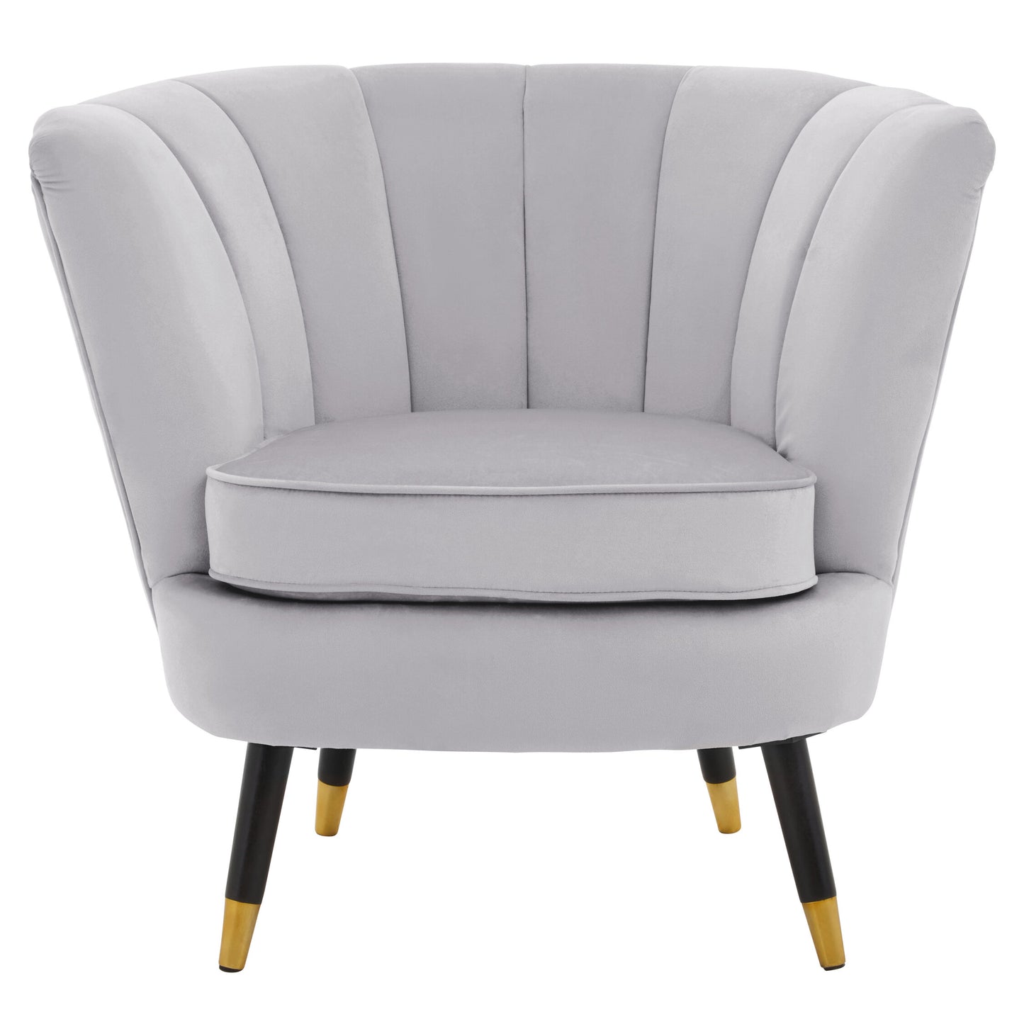 Marylin Luxe Grey Velvet Shell Armchair