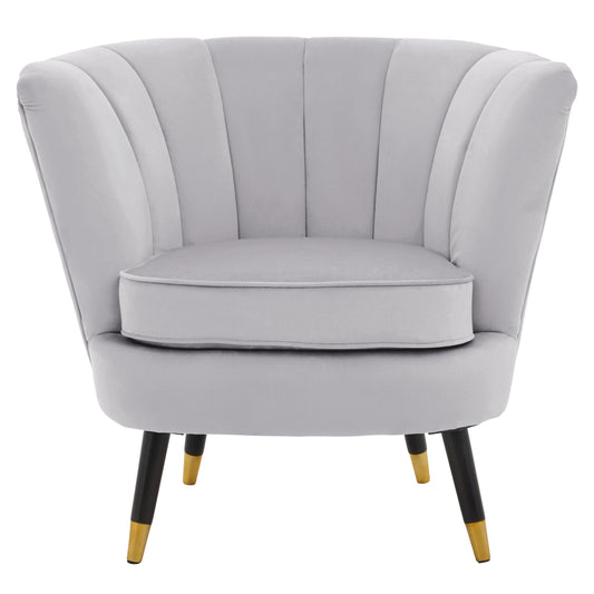 Marylin Luxe Grey Velvet Shell Armchair