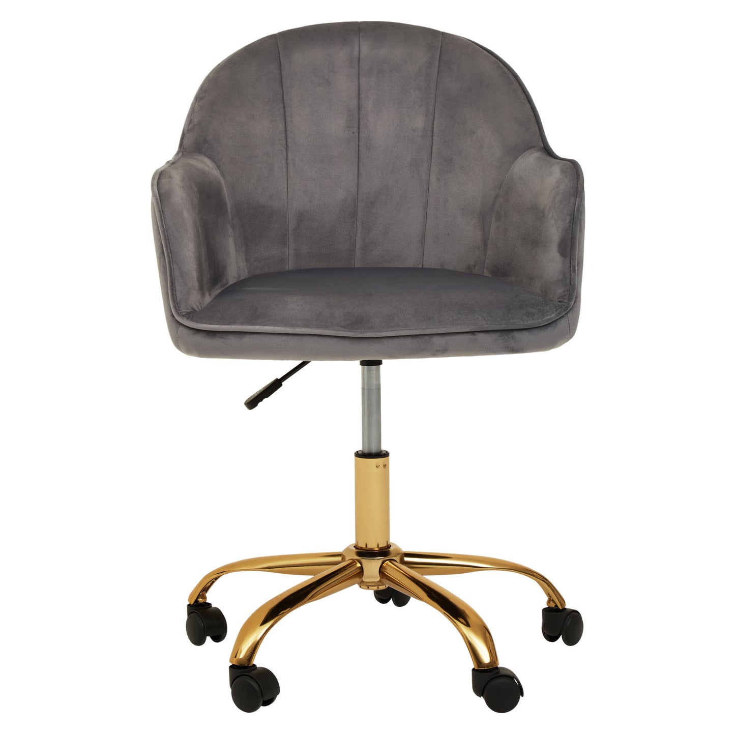 Amara Grey Velvet And Gold Base Home Office Chair