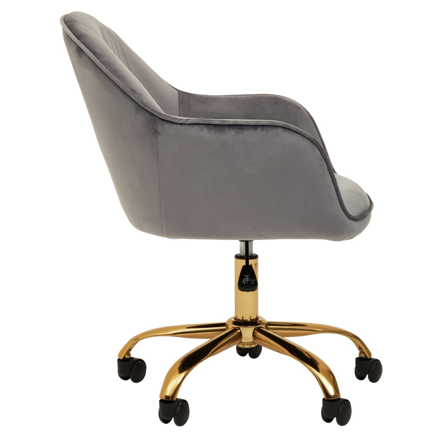Amara Grey Velvet And Gold Base Home Office Chair