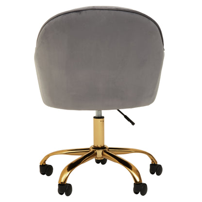 Amara Grey Velvet And Gold Base Home Office Chair