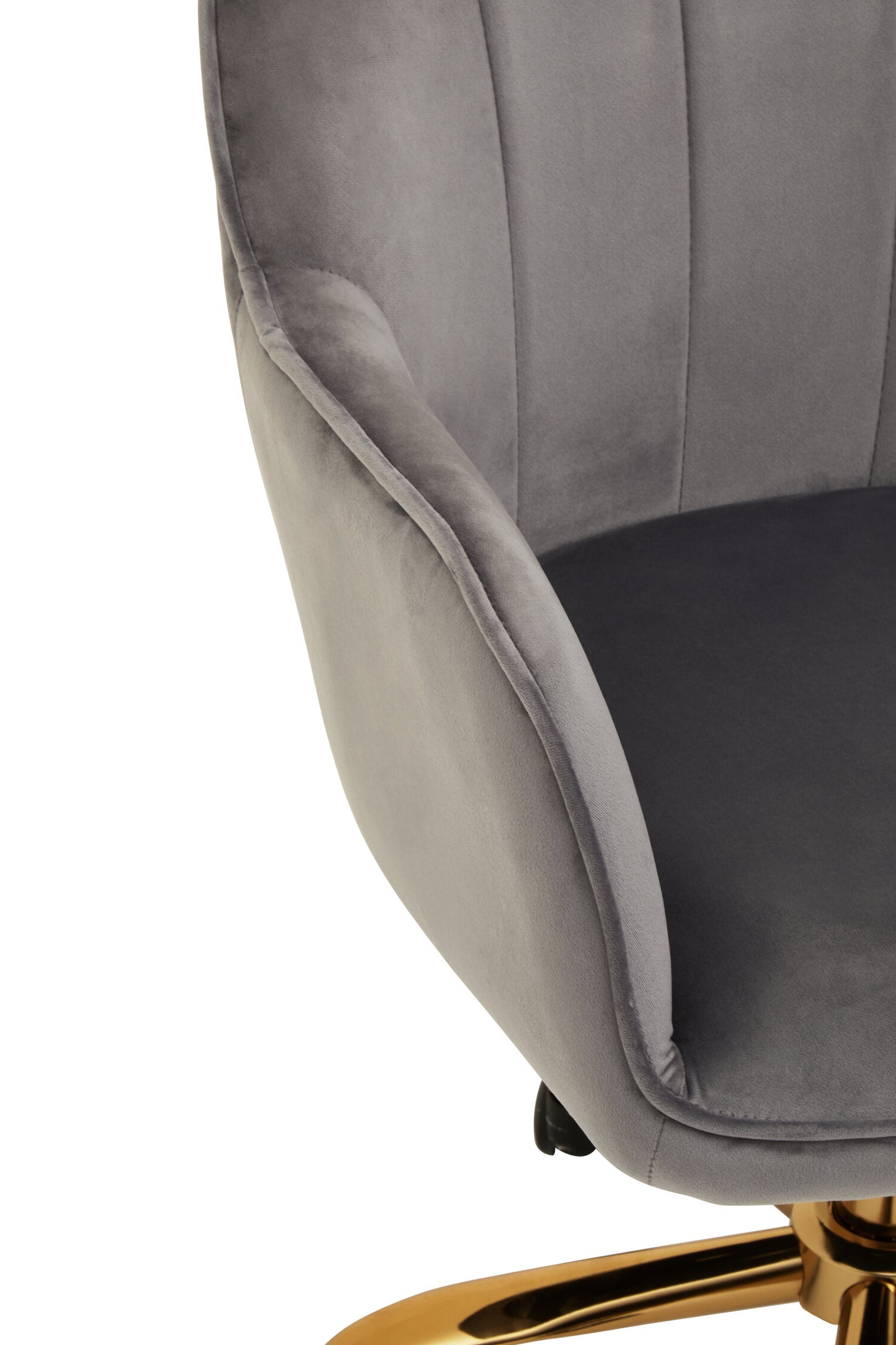 Amara Grey Velvet And Gold Base Home Office Chair
