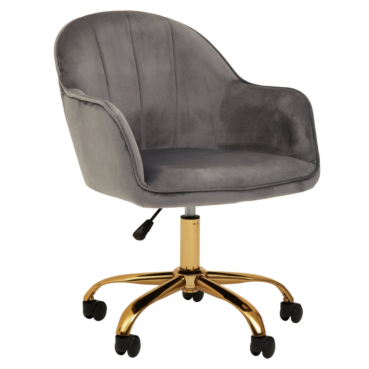 Amara Grey Velvet And Gold Base Home Office Chair
