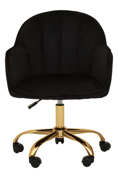 Amara Black Velvet And Gold Base Home Office Chair