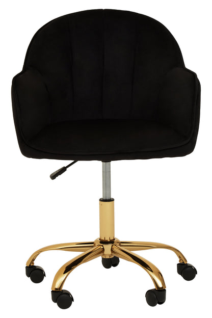 Amara Black Velvet And Gold Base Home Office Chair