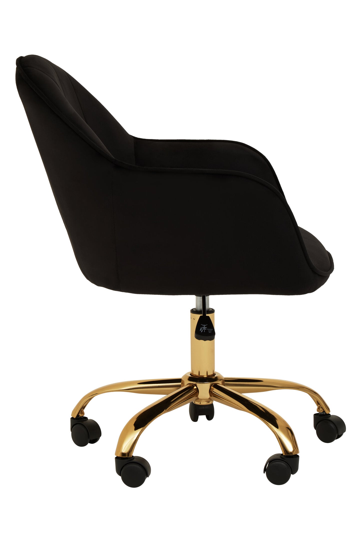 Amara Black Velvet And Gold Base Home Office Chair