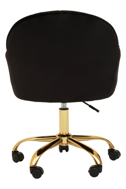 Amara Black Velvet And Gold Base Home Office Chair