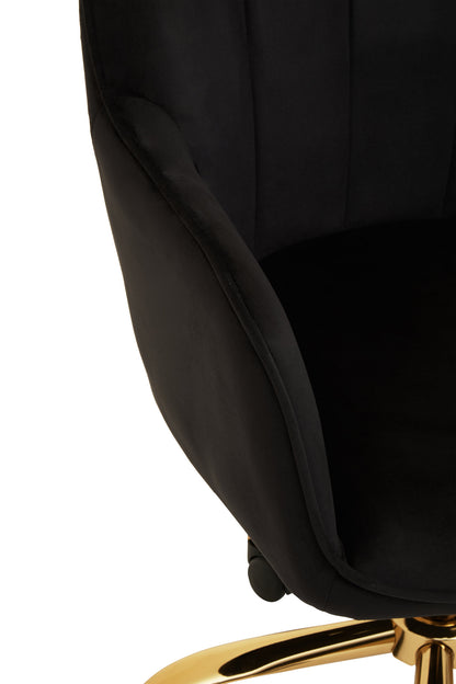 Amara Black Velvet And Gold Base Home Office Chair