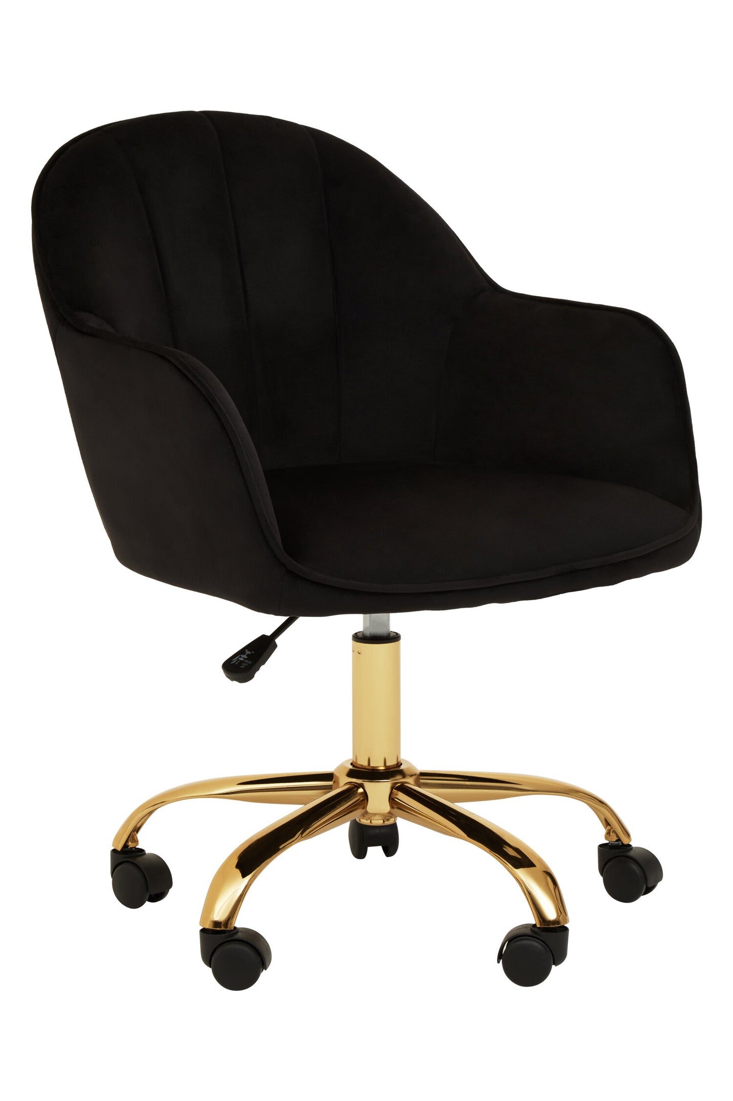 Amara Black Velvet And Gold Base Home Office Chair