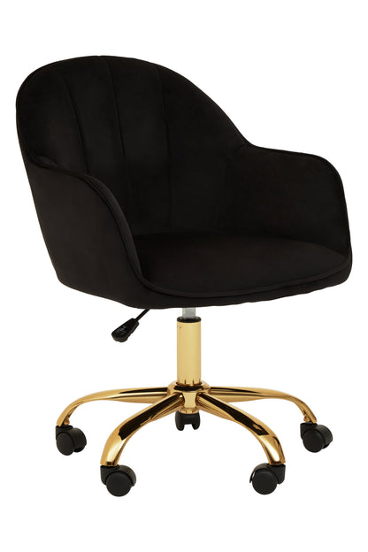 Amara Black Velvet And Gold Base Home Office Chair