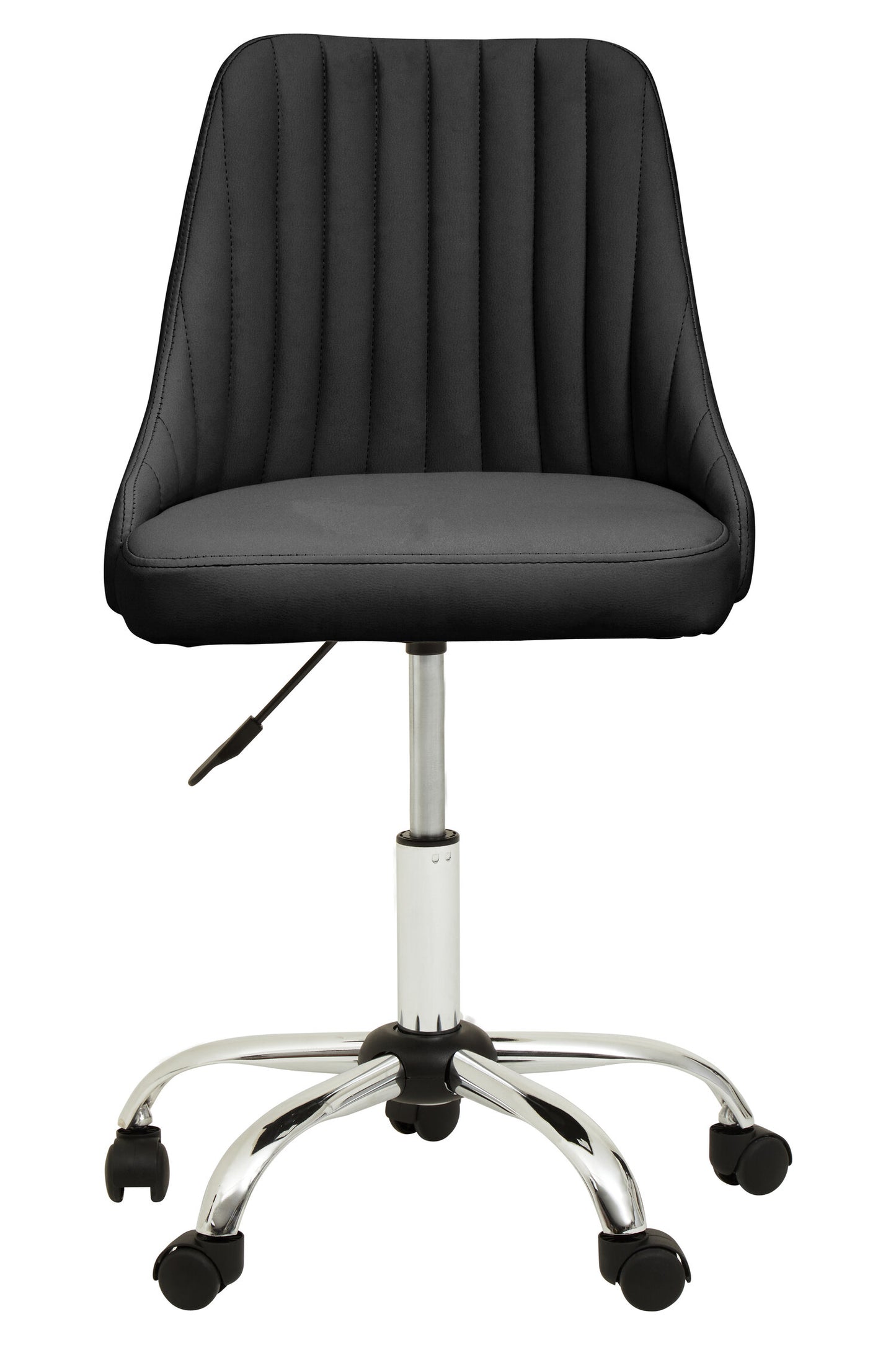 Jaxon Black Ribbed Modern Chrome Office Chair | Bali & Blue