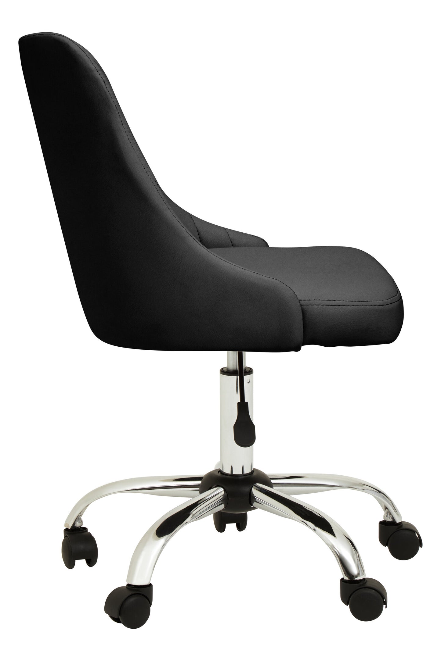 Jaxon Black Ribbed Modern Chrome Office Chair