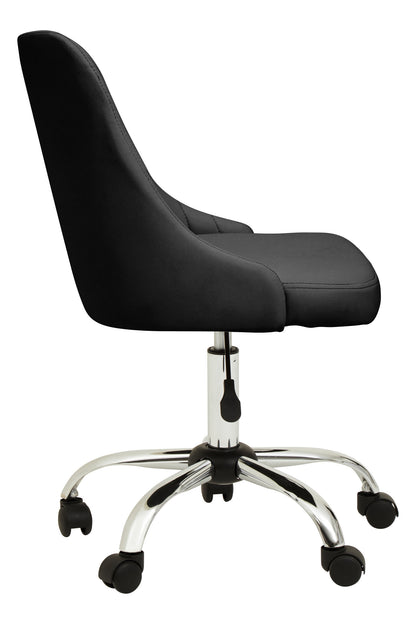 Jaxon Black Ribbed Modern Chrome Office Chair