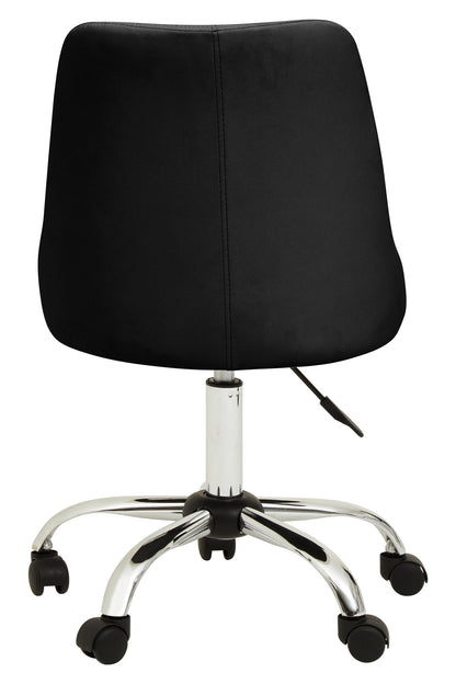 Jaxon Black Ribbed Modern Chrome Office Chair